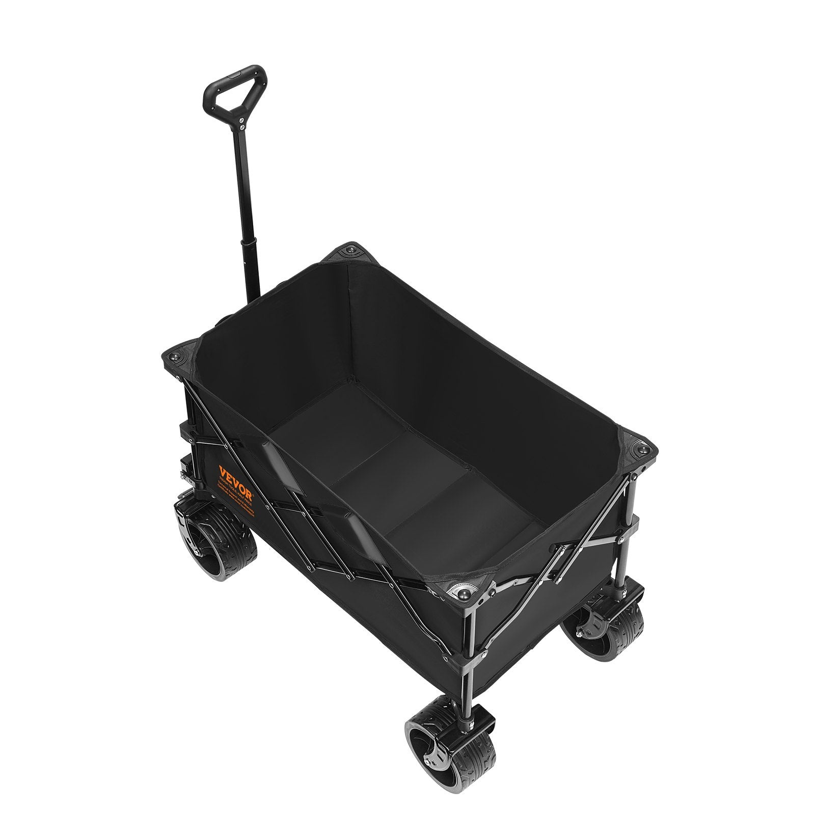 Cat Carriers & Crates: VEVOR Collapsible Folding Wagon, 220 L Beach Wagon Cart with All-Terrain Wheels, Heavy Duty Folding Wagon Cart Max 330 lbs with Drink Holders, Sports Wagon for Camping, Shopping, Garden