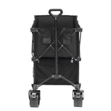 Spreaders & Wheelbarrows: VEVOR Foldable Double Decker Wagon, 400L Collapsible Wagon Cart with All-Terrain Wheels, Heavy Duty Folding Wagon Cart 350-450 lb Weight Capacity for Camping, Shopping, Garden, 52" Extra Long Extender