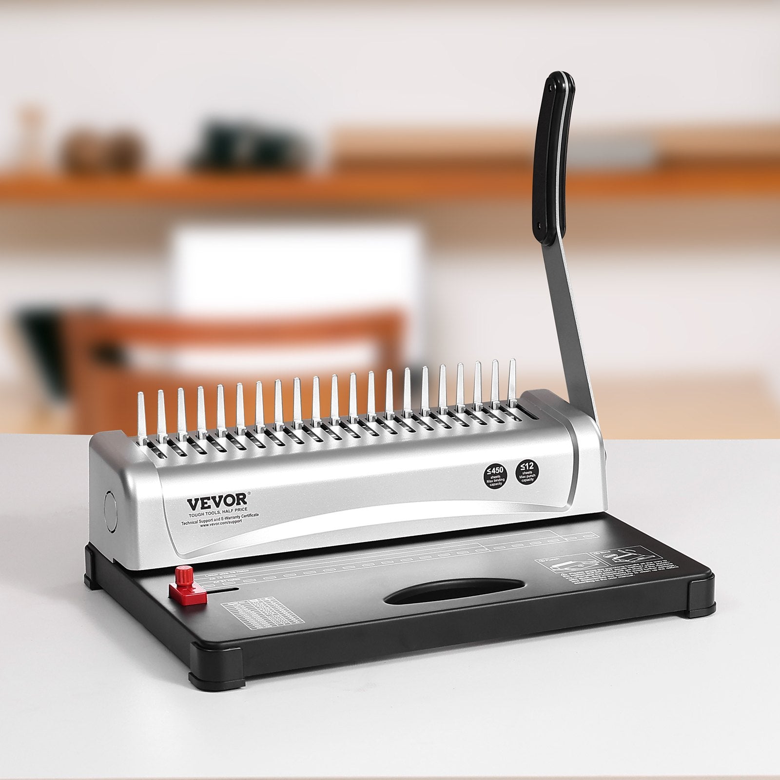 Hand Tools: VEVOR Binding Machine, Comb Binding Machine 21-Holes Binding 450 Sheets, Book Binder Machine with 100 PCS 3/8'' Comb Binding Spines, for Letter Size, A4, A5