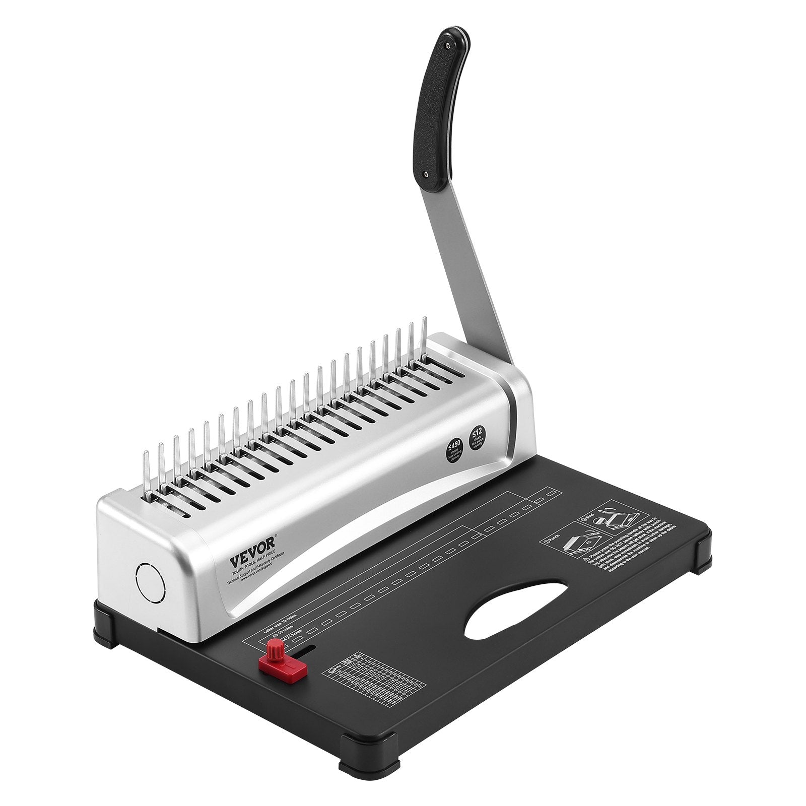 Hand Tools: VEVOR Binding Machine, Comb Binding Machine 21-Holes Binding 450 Sheets, Book Binder Machine with 100 PCS 3/8'' Comb Binding Spines, for Letter Size, A4, A5