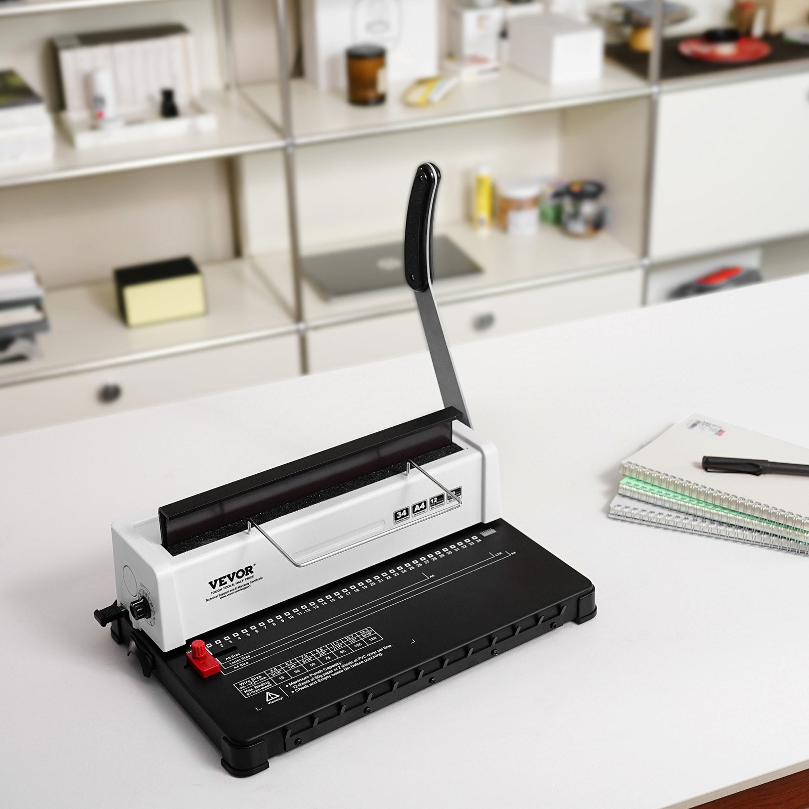 Hand Tools: VEVOR Coil Spiral Binding Machine, Manual Book Maker 34-Holes Binding 120 Sheets, Punch Binder with Adjustable Side Margin, for Letter Size, A4, A5