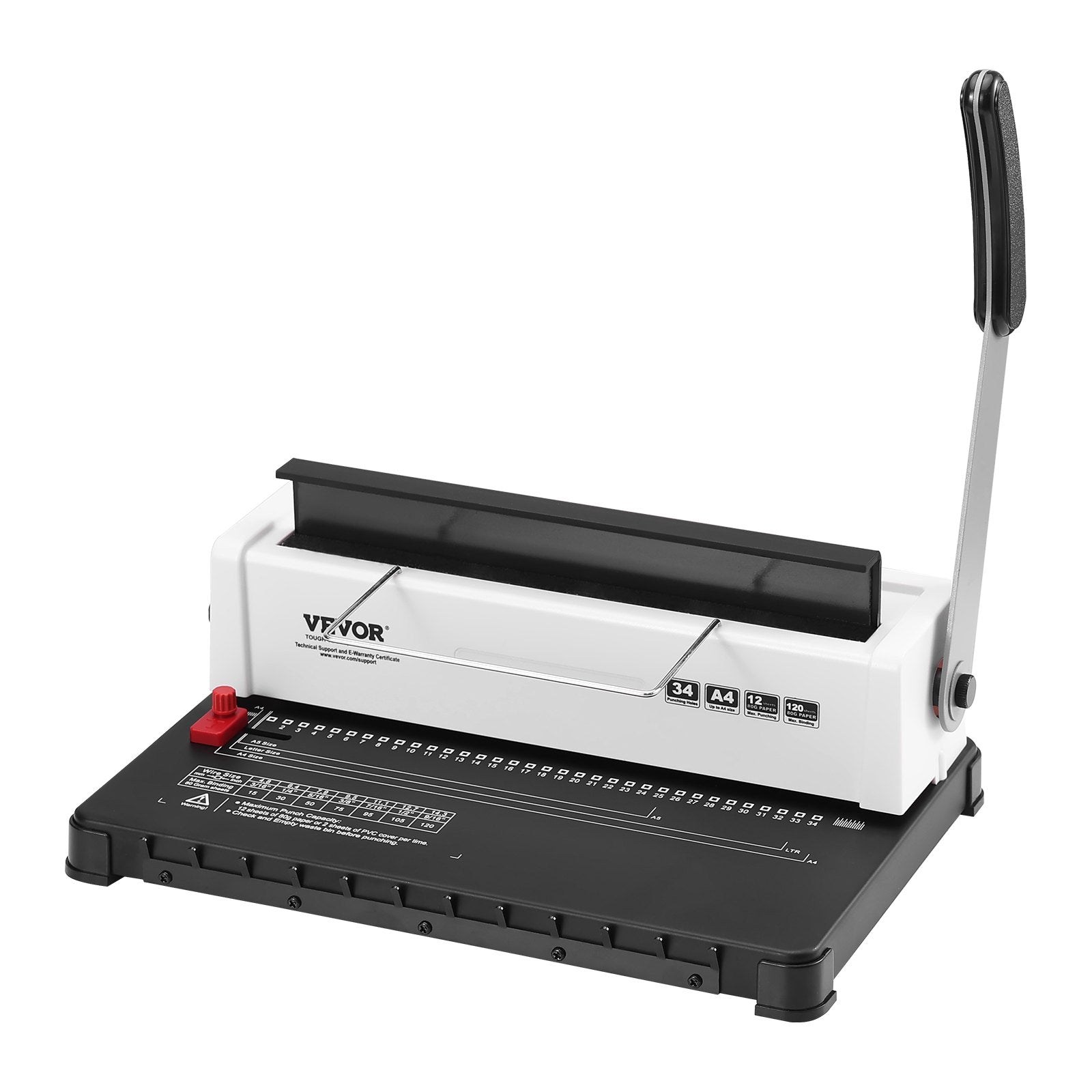 Hand Tools: VEVOR Coil Spiral Binding Machine, Manual Book Maker 34-Holes Binding 120 Sheets, Punch Binder with Adjustable Side Margin, for Letter Size, A4, A5
