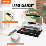 Hand Tools: VEVOR Coil Spiral Binding Machine, Manual Book Maker with Electric Binding, 46-Holes Binding 500 Sheets Punch Binder, with 100pcs 5/16'' Coil Binding Spines, for Letter Size, A4, A5