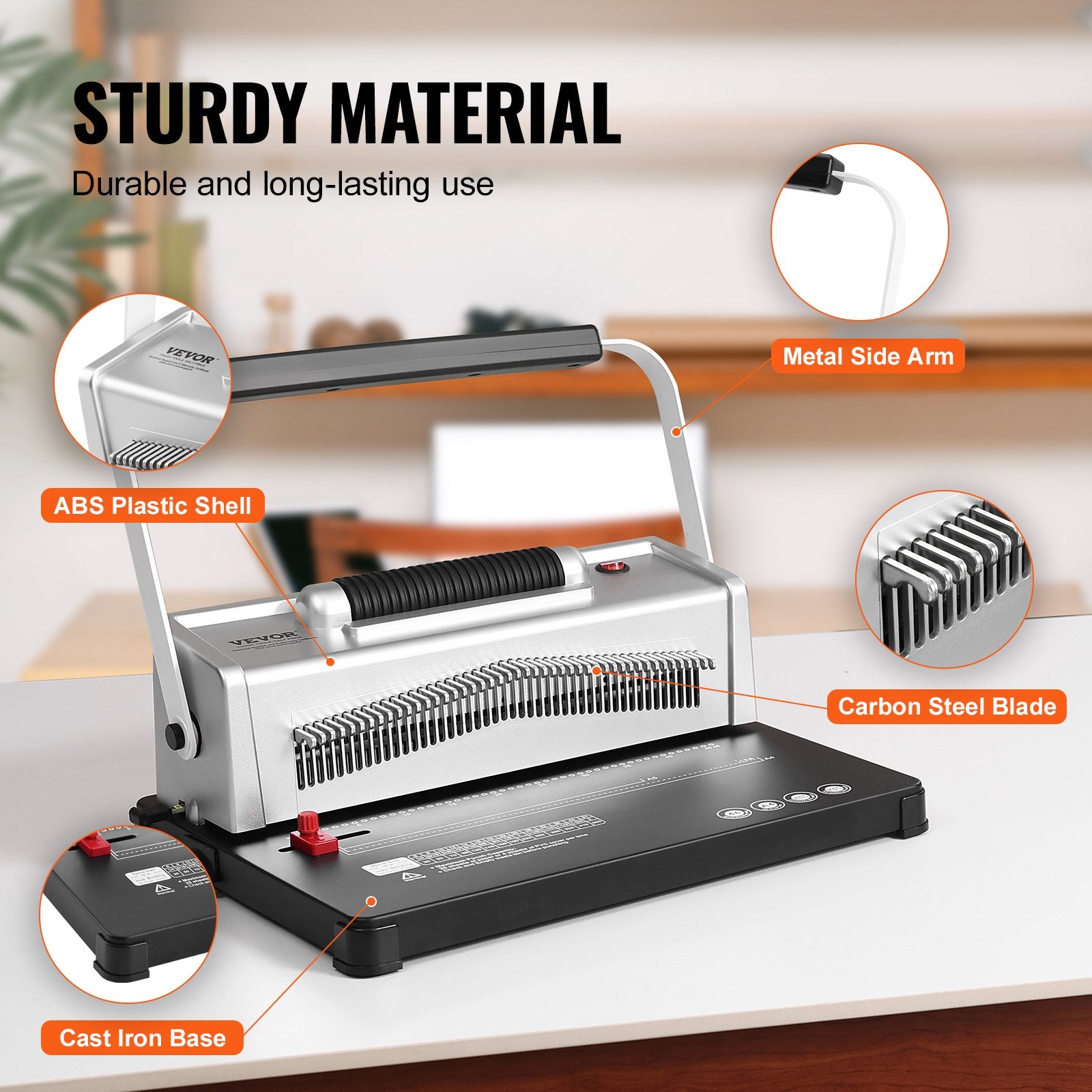 Hand Tools: VEVOR Coil Spiral Binding Machine, Manual Book Maker with Electric Binding, 46-Holes Binding 500 Sheets Punch Binder, with 100pcs 5/16'' Coil Binding Spines, for Letter Size, A4, A5