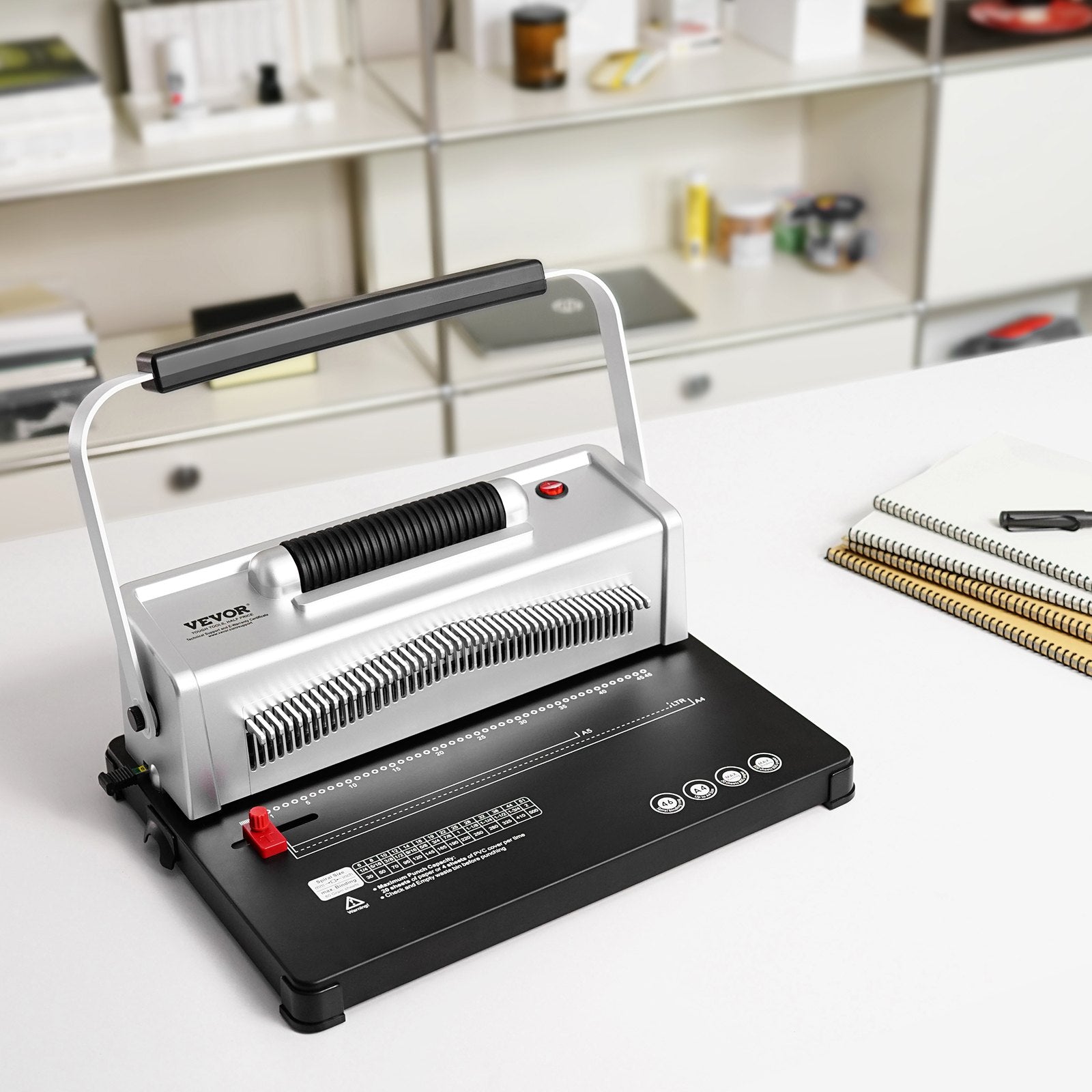 Hand Tools: VEVOR Coil Spiral Binding Machine, Manual Book Maker with Electric Binding, 46-Holes Binding 500 Sheets Punch Binder, with 100pcs 5/16'' Coil Binding Spines, for Letter Size, A4, A5