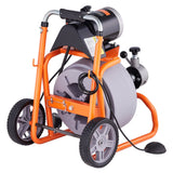 Gardening Tools: VEVOR Drain Cleaner Machine 75FT x 3/8 Inch Auto Feed with Wheels & 8 Cutters