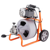 Gardening Tools: VEVOR Drain Cleaner Machine 75FT x 3/8 Inch Auto Feed with Wheels & 8 Cutters