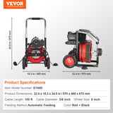 Farm Equipment: VEVOR Drain Cleaner Machine Electric Drain Auger 100FT x 3/8 In Auto Feed