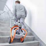 Gardening Tools: VEVOR Drain Cleaner Machine 100FT x 3/8 Inch, Auto Feed Sewer Snake Drain Auger on Wheels, Portable Drain Cleaning Machine with 8 Cutters & Air-activated Foot Switch for 2" to 4" Pipes