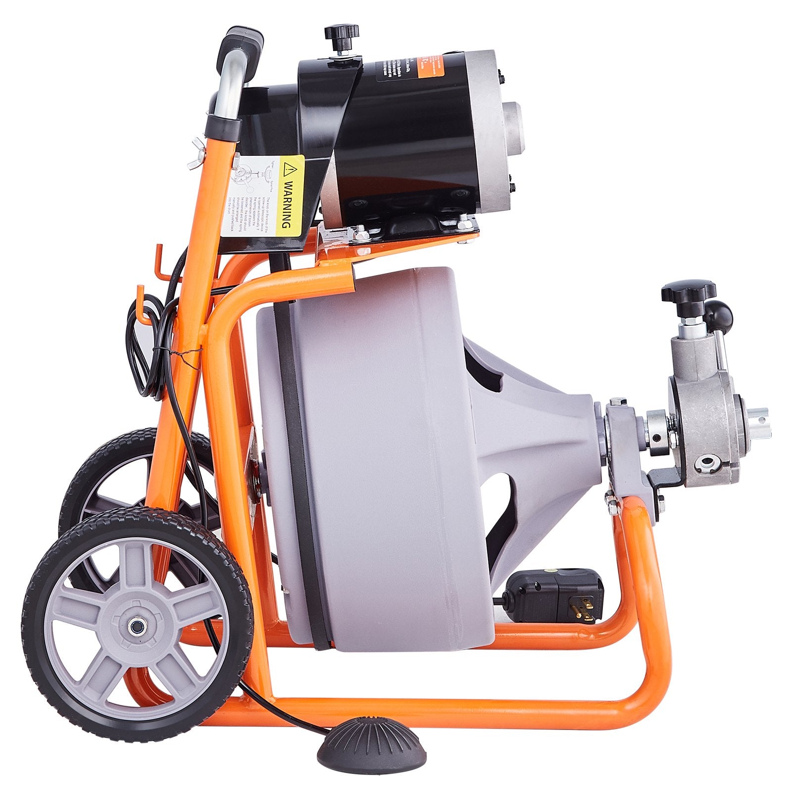 Gardening Tools: VEVOR Drain Cleaner Machine 100FT x 3/8 Inch, Auto Feed Sewer Snake Drain Auger on Wheels, Portable Drain Cleaning Machine with 8 Cutters & Air-activated Foot Switch for 2" to 4" Pipes