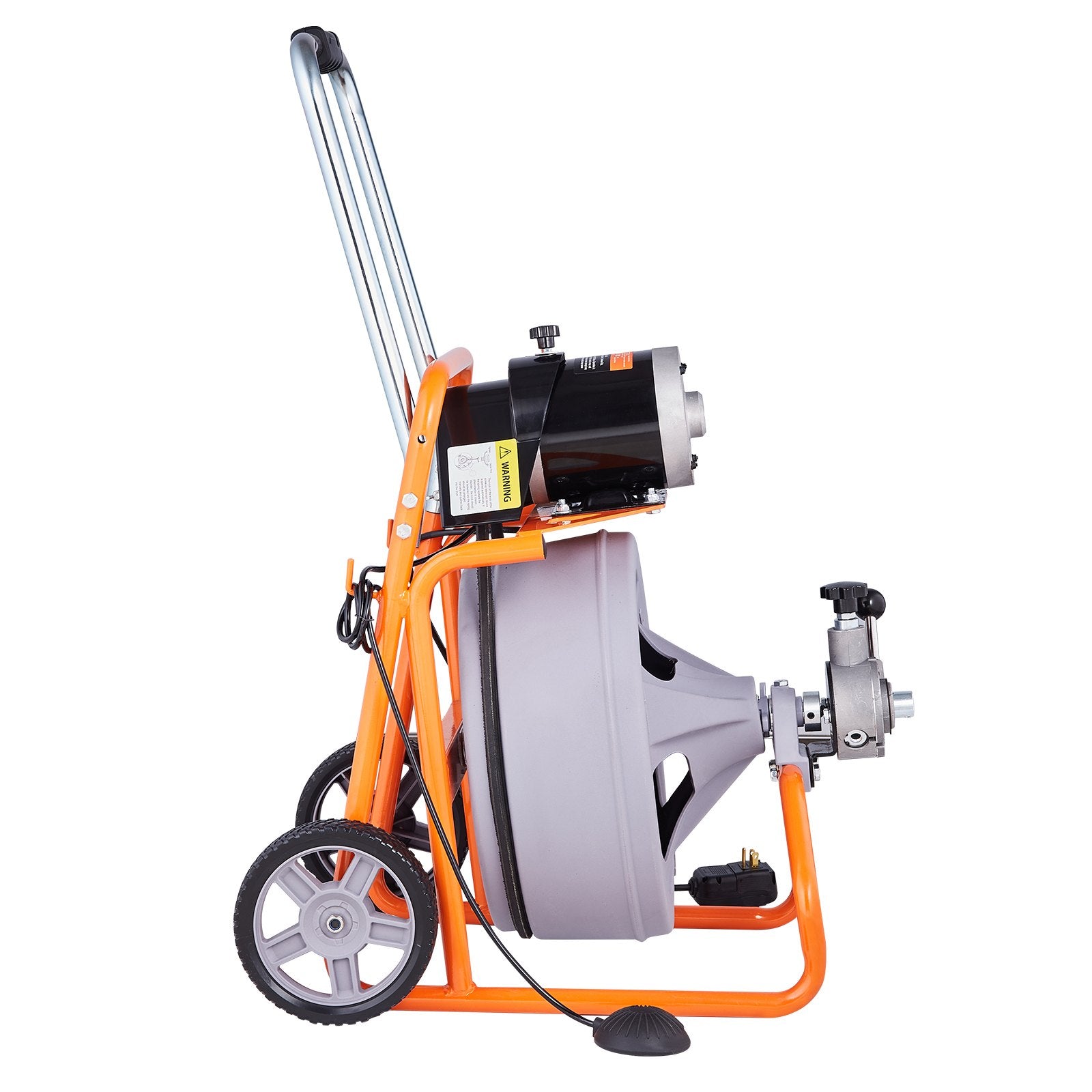 Gardening Tools: VEVOR Drain Cleaner Machine 100FT x 1/2 Inch, Auto Feed Sewer Snake Drain Auger on Wheels, Portable Drain Cleaning Machine with 8 Cutters & Air-activated Foot Switch for 2" to 4" Pipes