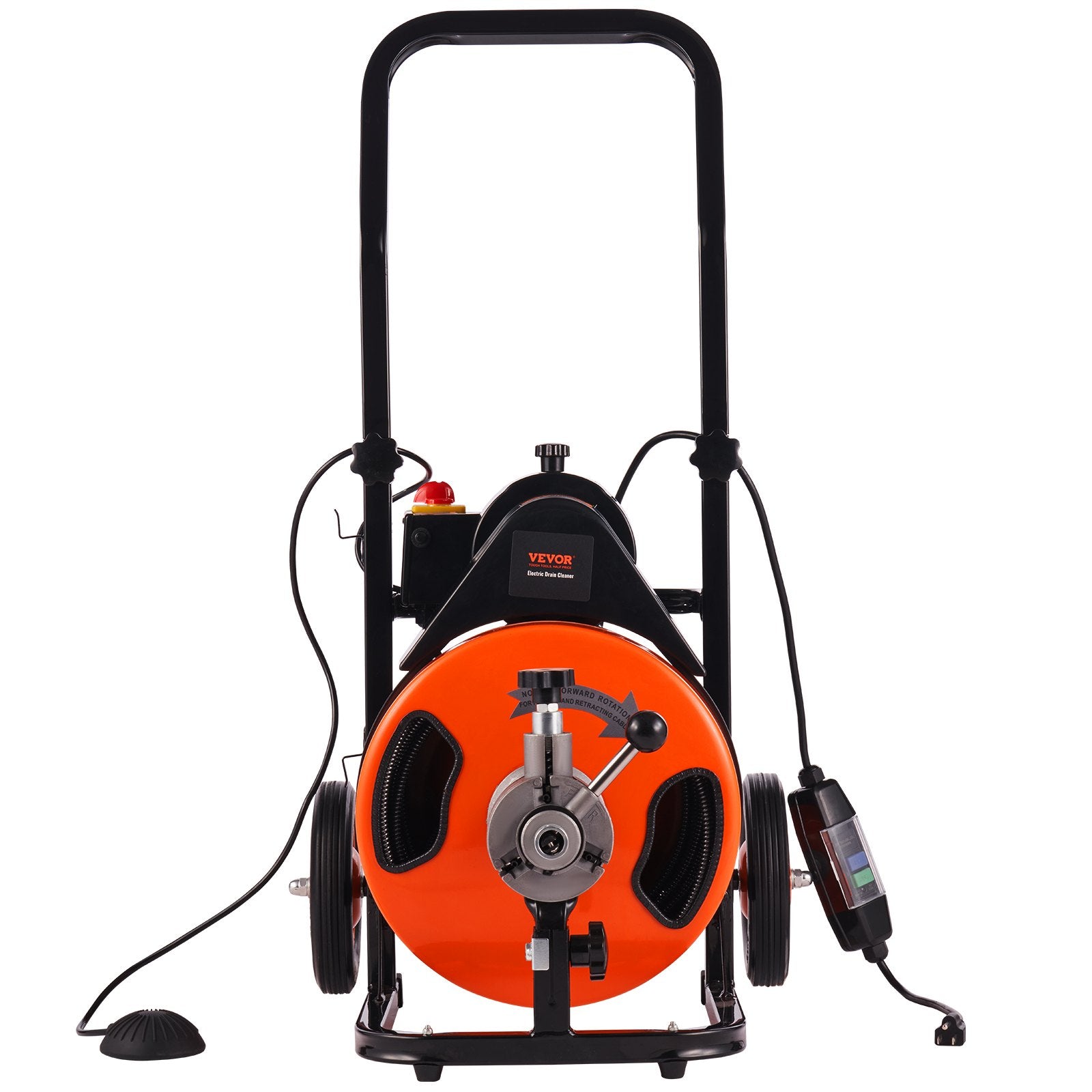 Sewage Pumps: VEVOR 50FT x 3/8 Inch Drain Cleaner Machine Sewer Auger Auto Feed with 4 Cutter & Air-Activated Foot Switch for 2" to 4" Pipes