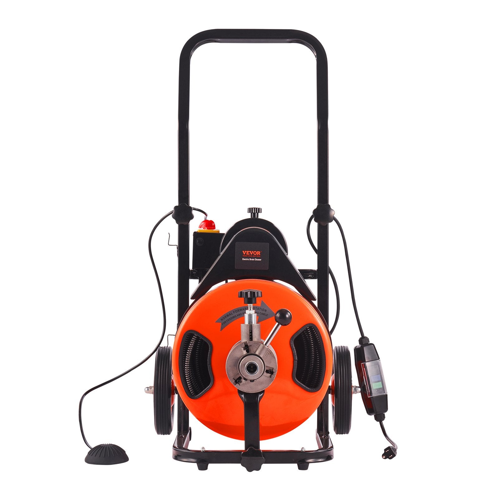 Automotive Repair & Speciality Tools: VEVOR 100FT x 1/2Inch Drain Cleaner Machine Sewer Auger Auto Feed with 4 Cutter & Air-Activated Foot Switch for 2" to 4" Pipes