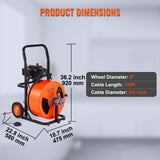 Farm Equipment: VEVOR Drain Cleaner Machine Electric Drain Auger 100 FT x 3/4In Auto Feed