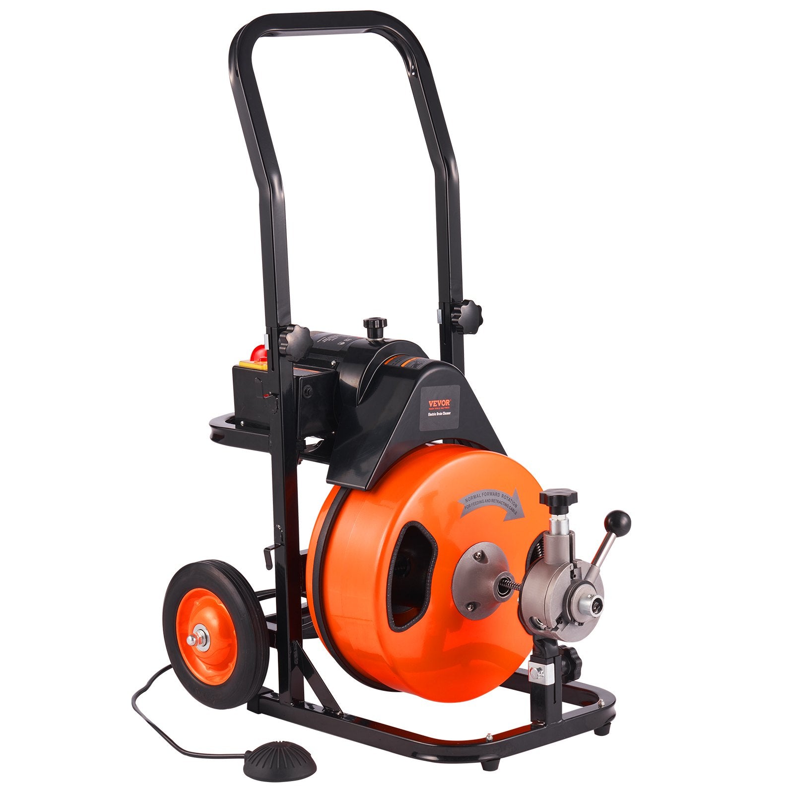 Farm Equipment: VEVOR Drain Cleaner Machine Electric Drain Auger 100 FT x 3/8 In Auto Feed