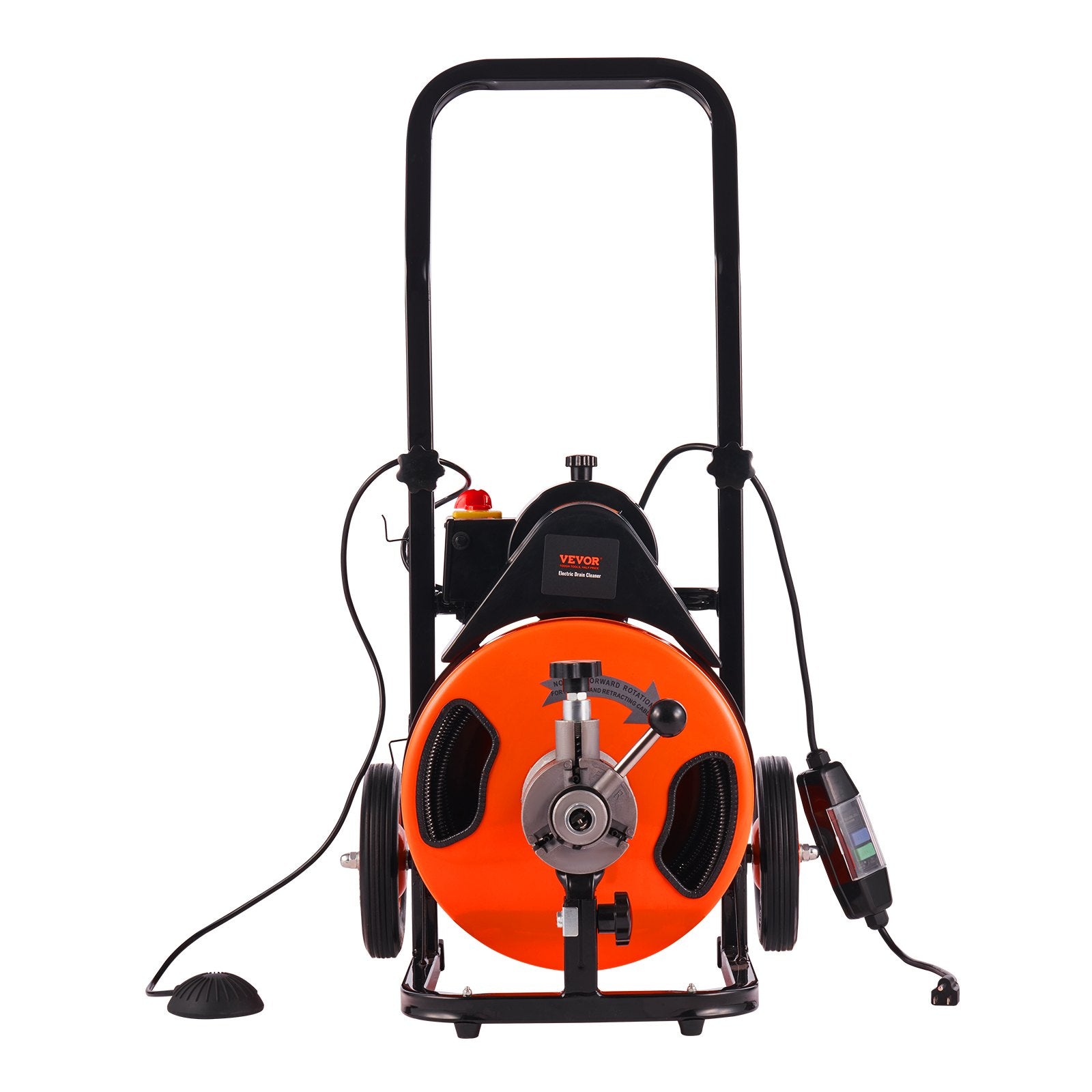 Gardening Tools: VEVOR Drain Cleaner Machine 75FT x 3/8Inch, Auto Feed Sewer Snake Auger with 4 Cutter & Air-activated Foot Switch for 2" to 4" Pipes