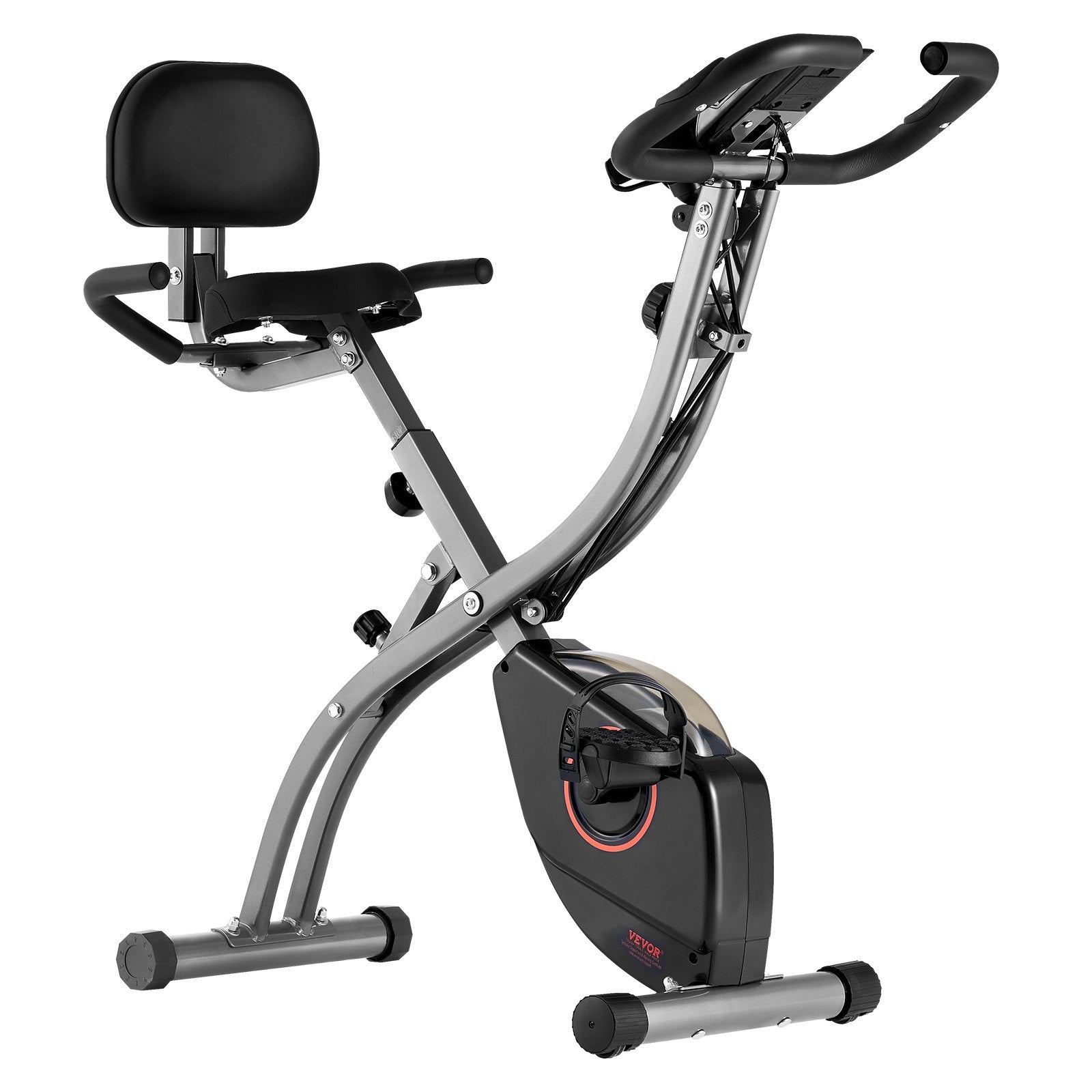 Exercise Bikes: VEVOR Folding Exercise Bike, Foldable Fitness Stationary Bike, Adjustable Magnetic Resistance Stationary Bike, Upright Indoor Cycling Bike for Home Gym Workout, Comfortable Seat Cushion, LCD Monitor