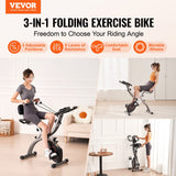 Exercise Bikes: VEVOR Folding Exercise Bike, Foldable Fitness Stationary Bike, Adjustable Magnetic Resistance Stationary Bike, Upright Indoor Cycling Bike for Home Gym Workout, Comfortable Seat Cushion, LCD Monitor