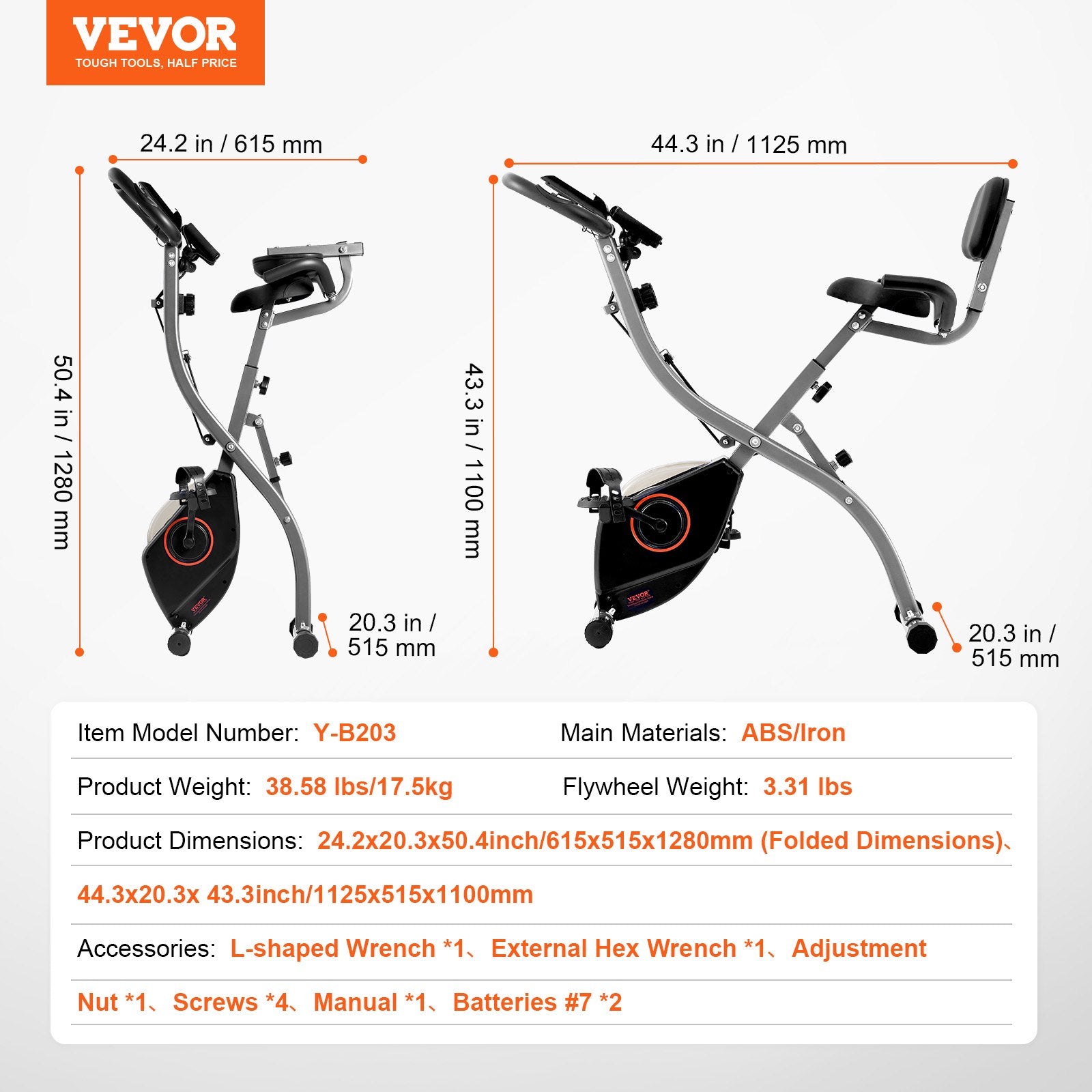 Exercise Bikes: VEVOR Folding Exercise Bike, Foldable Fitness Stationary Bike, Adjustable Magnetic Resistance Stationary Bike, Upright Indoor Cycling Bike for Home Gym Workout, Comfortable Seat Cushion, LCD Monitor