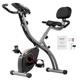 Exercise Bikes: VEVOR Folding Exercise Bike, Foldable Fitness Stationary Bike, Adjustable Magnetic Resistance Stationary Bike, Upright Indoor Cycling Bike for Home Gym Workout, Comfortable Seat Cushion, LCD Monitor