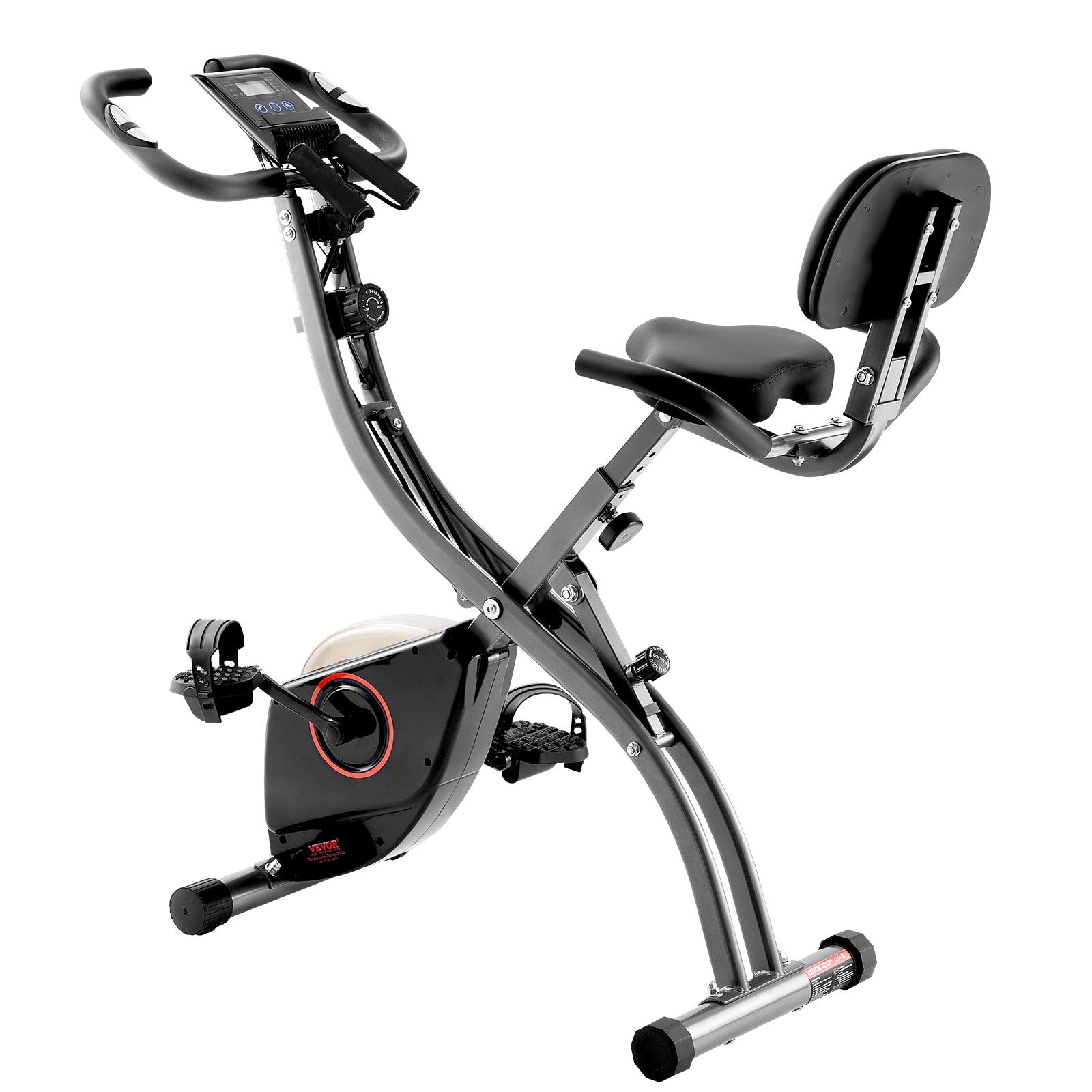 Exercise Bikes: VEVOR Folding Exercise Bike, Foldable Fitness Stationary Bike, Adjustable Magnetic Resistance Stationary Bike, Upright Indoor Cycling Bike for Home Gym Workout, Comfortable Seat Cushion, LCD Monitor