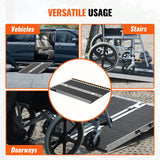 Mobility & Accessibility: VEVOR Portable Wheelchair Ramp 2FT, Non-Slip Aluminum Folding Handicap Ramp, Door Threshold Ramps for Wheelchair for Home,Wheel Chair Ramp Steps, Cars, Scooter, Cart, Curbs, Stairs