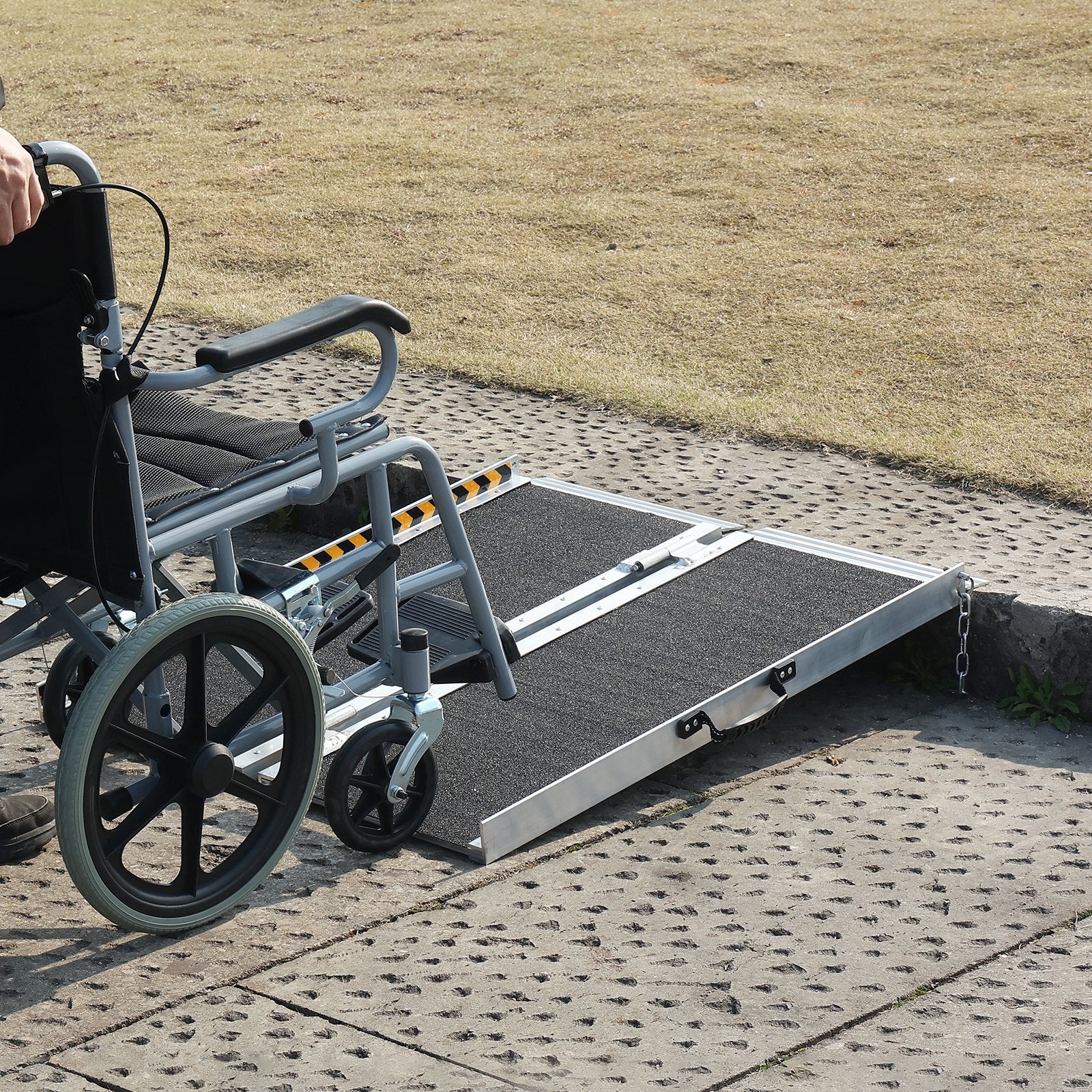 Mobility & Accessibility: VEVOR Portable Wheelchair Ramp 2FT, Non-Slip Aluminum Folding Handicap Ramp, Door Threshold Ramps for Wheelchair for Home,Wheel Chair Ramp Steps, Cars, Scooter, Cart, Curbs, Stairs