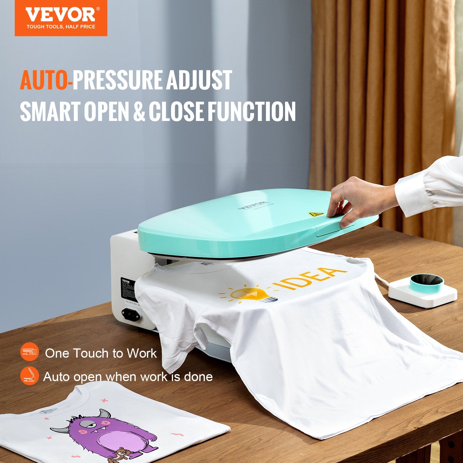 Men's Tops & T-shirts: VEVOR Auto Heat Press 12x15in Professional Heat Transfer Autopress DIY T-shirts