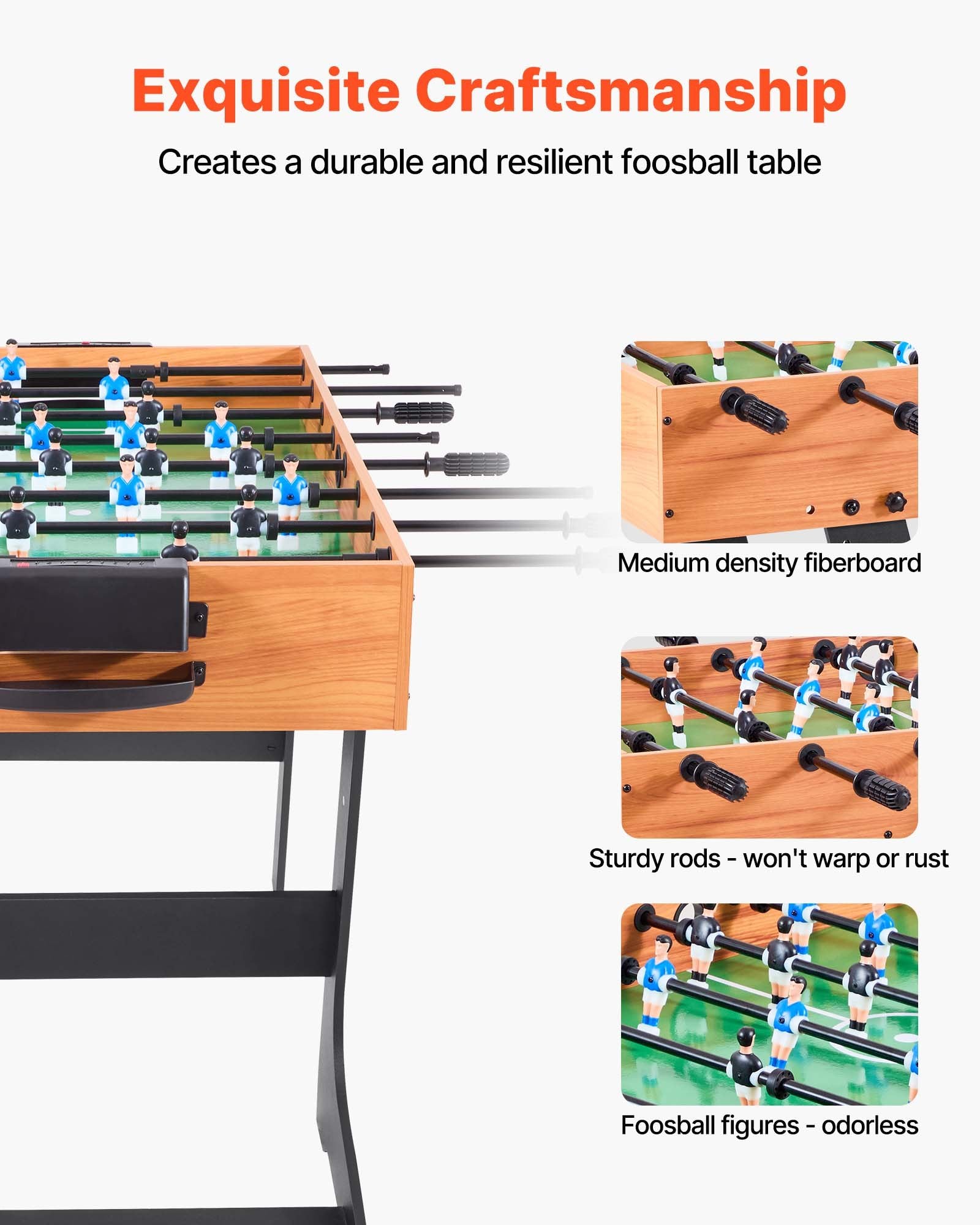 Basketball & Basketball Accessories: VEVOR Folding Foosball Table, 106 cm Standard Size Table, Indoor Full Size Foosball Tables for Home, Family, and Game Room, Durable Soccer Set, Includes 2 Balls