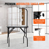 Dog Grooming Supplies: VEVOR Pet Grooming Table Arm with Clamp, 808 x 460 mm Dog Grooming Station, Foldable Pets Grooming Stand for Medium and Small Dogs, Free No Sit Haunch Holder with Grooming Loop, Bearing 99.8kg