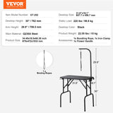 Dog Grooming Supplies: VEVOR Pet Grooming Table Arm with Clamp, 808 x 460 mm Dog Grooming Station, Foldable Pets Grooming Stand for Medium and Small Dogs, Free No Sit Haunch Holder with Grooming Loop, Bearing 99.8kg
