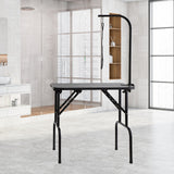 Dog Grooming Supplies: VEVOR Pet Grooming Table Arm with Clamp, 808 x 460 mm Dog Grooming Station, Foldable Pets Grooming Stand for Medium and Small Dogs, Free No Sit Haunch Holder with Grooming Loop, Bearing 99.8kg