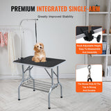 Dog Grooming Supplies: VEVOR Pet Grooming Table Arm with Clamp, 915 x 610mm Dog Grooming Station, Foldable Pets Grooming Stand for Medium and Small Dogs, Free No Sit Haunch Holder with Grooming Loop, Bearing 149.7kg