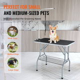Dog Grooming Supplies: VEVOR Pet Grooming Table Arm with Clamp, 915 x 610mm Dog Grooming Station, Foldable Pets Grooming Stand for Medium and Small Dogs, Free No Sit Haunch Holder with Grooming Loop, Bearing 149.7kg
