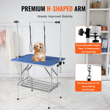 Dog Grooming Supplies: VEVOR Pet Grooming Table Two Arms with Clamp, 915 x 610mm Dog Grooming Station, Foldable Pets Grooming Stand for Medium and Small Dogs, Free Two No Sit Haunch Holder with Grooming Loop, Bearing 150kg