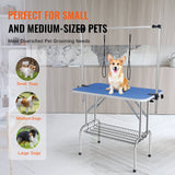 Dog Grooming Supplies: VEVOR Pet Grooming Table Two Arms with Clamp, 915 x 610mm Dog Grooming Station, Foldable Pets Grooming Stand for Medium and Small Dogs, Free Two No Sit Haunch Holder with Grooming Loop, Bearing 150kg