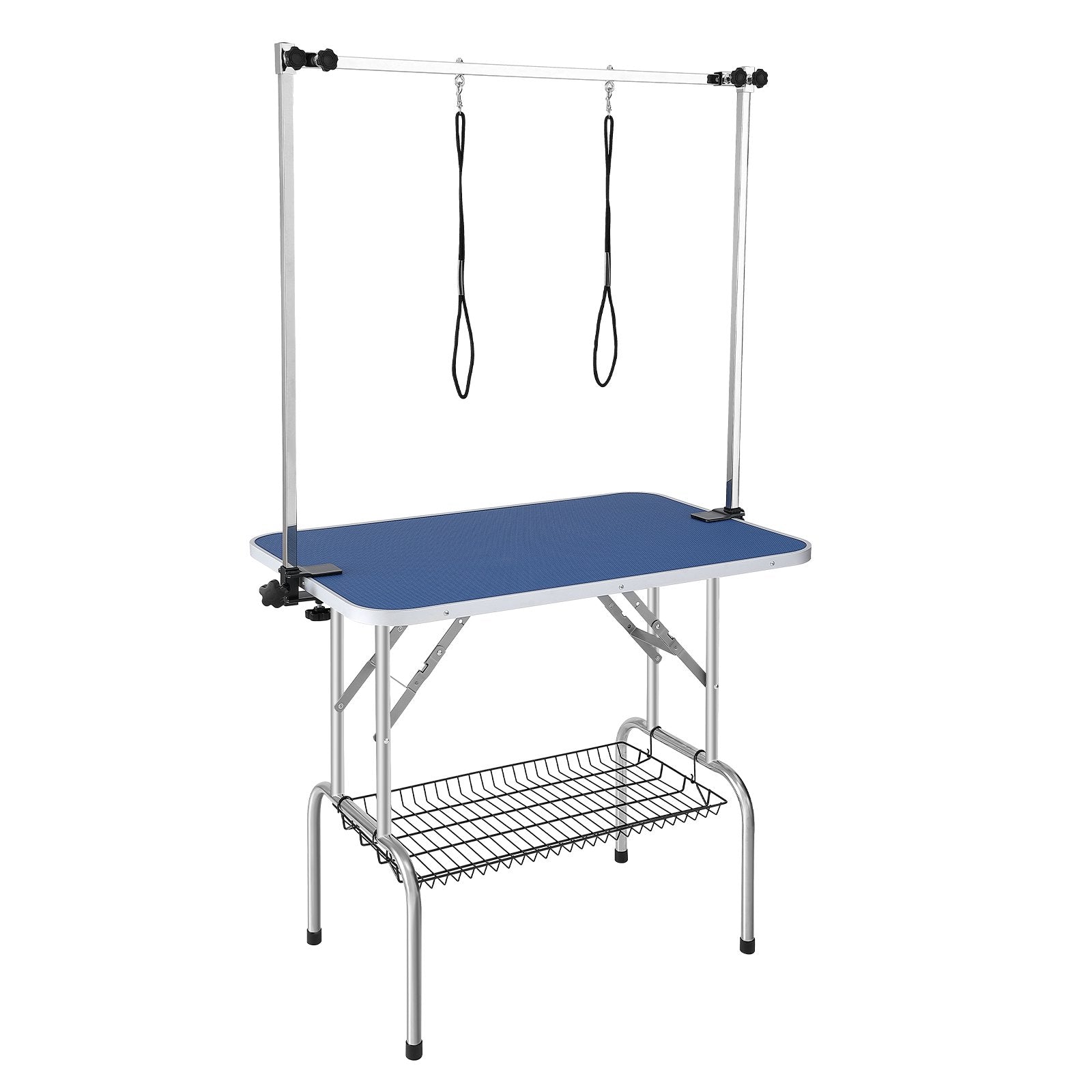 Pet Grooming Table Two Arms with Clamp, 915 x 610mm Dog Grooming Station, Foldable Pets Grooming Stand for Medium and Small Dogs, Free Two No Sit Haunch Holder with Grooming Loop, Bearing 150kg