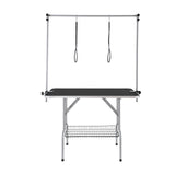Dog Grooming Supplies: VEVOR Pet Grooming Table Two Arms with Clamp, 117cm Dog Grooming Station, Foldable Pets Grooming Stand for Medium and Small Dogs, Free Two No Sit Haunch Holder with Grooming Loop, Bearing 149.7kg