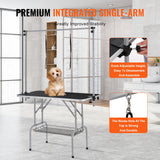 Dog Grooming Supplies: VEVOR Pet Grooming Table Two Arms with Clamp, 117cm Dog Grooming Station, Foldable Pets Grooming Stand for Medium and Small Dogs, Free Two No Sit Haunch Holder with Grooming Loop, Bearing 149.7kg