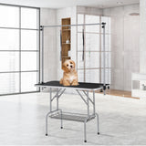 Dog Grooming Supplies: VEVOR Pet Grooming Table Two Arms with Clamp, 117cm Dog Grooming Station, Foldable Pets Grooming Stand for Medium and Small Dogs, Free Two No Sit Haunch Holder with Grooming Loop, Bearing 149.7kg