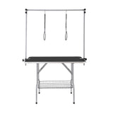Dog Grooming Supplies: VEVOR Pet Grooming Table Two Arms with Clamp, 117cm Dog Grooming Station, Foldable Pets Grooming Stand for Medium and Small Dogs, Free Two No Sit Haunch Holder with Grooming Loop, Bearing 149.7kg