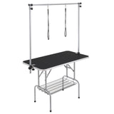 Dog Grooming Supplies: VEVOR Pet Grooming Table Two Arms with Clamp, 117cm Dog Grooming Station, Foldable Pets Grooming Stand for Medium and Small Dogs, Free Two No Sit Haunch Holder with Grooming Loop, Bearing 149.7kg