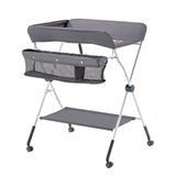 Changing Tables: VEVOR Baby Changing Table, Foldable Diaper Change Station with Side Basket, Adjustable Height Portable Changing Table with Lockable Wheels, Multi-Functional Storage Organizer Nursery, Dark Gray