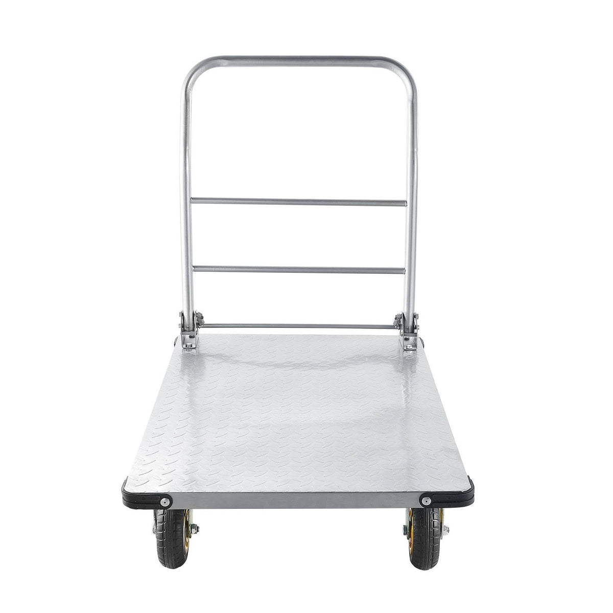 Platform Truck, 907.18 kg Capacity, Heavy Duty Steel Flatbed Cart with Swivel Wheels and Handle, Foldable Platform Hand Push Truck Dolly, for Groceries, Garage, Warehouse, 900 x 600 x 900 mm