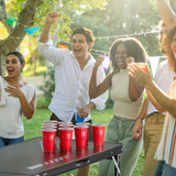 Board Games: VEVOR 2.4 m Folding Beer Pong Tailgate Table Party Drinking Game Carrying Handle