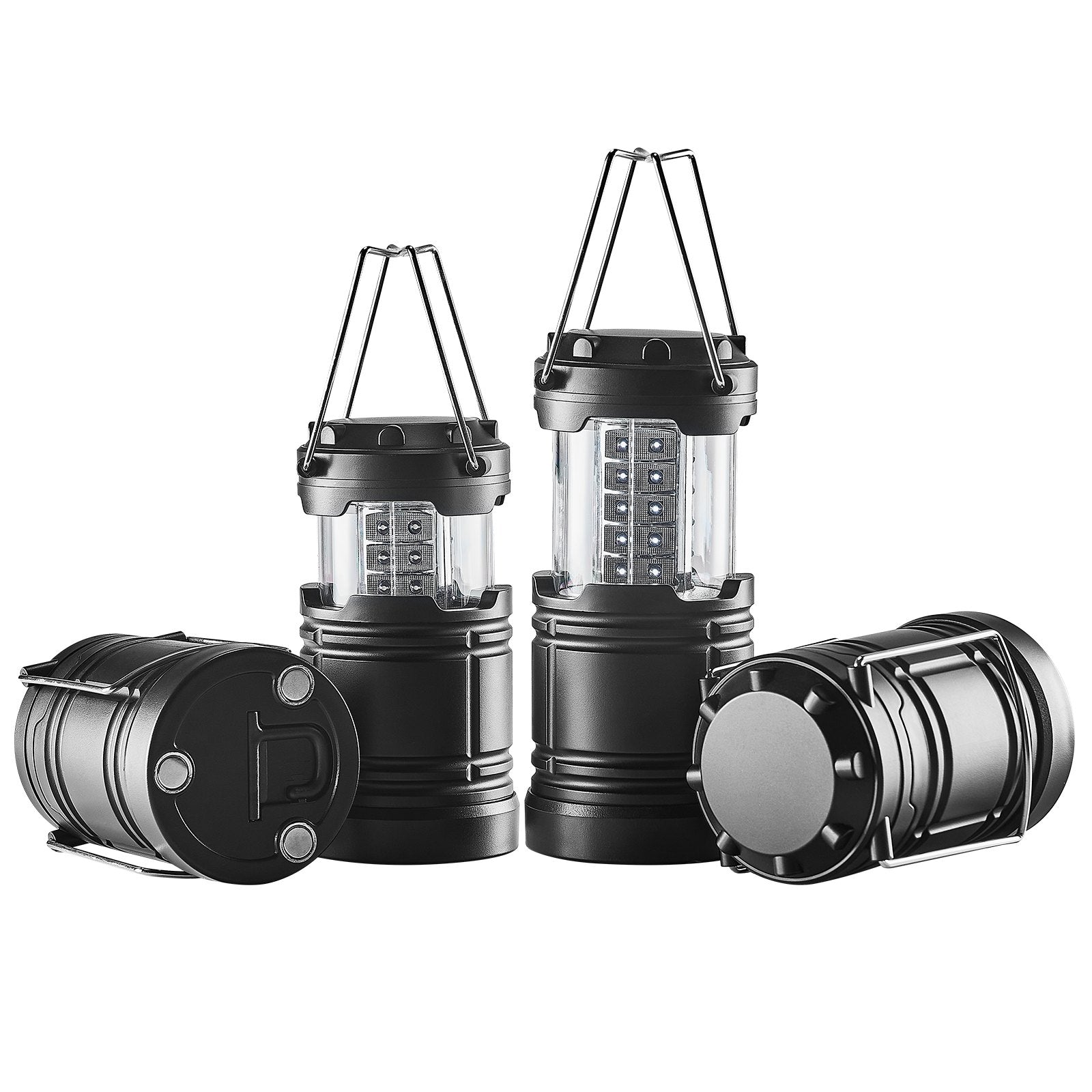 Camping Lights & Lanterns: VEVOR LED Camping Lanterns Collapsible Battery Powered Flashlights Set of 4