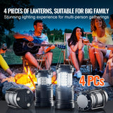 Camping Lights & Lanterns: VEVOR LED Camping Lanterns Collapsible Battery Powered Flashlights Set of 4