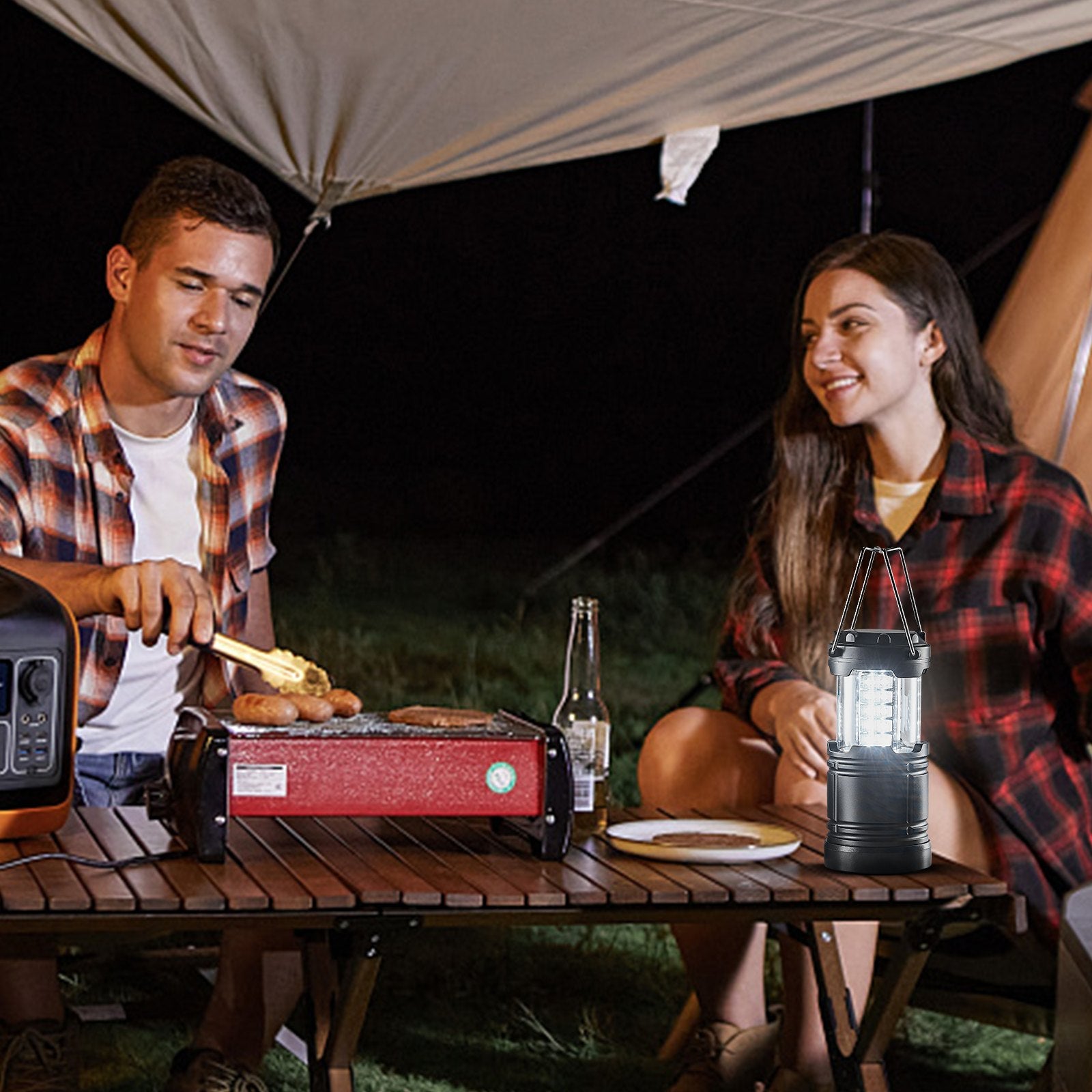 Camping Lights & Lanterns: VEVOR LED Camping Lanterns Collapsible Battery Powered Flashlights Set of 4