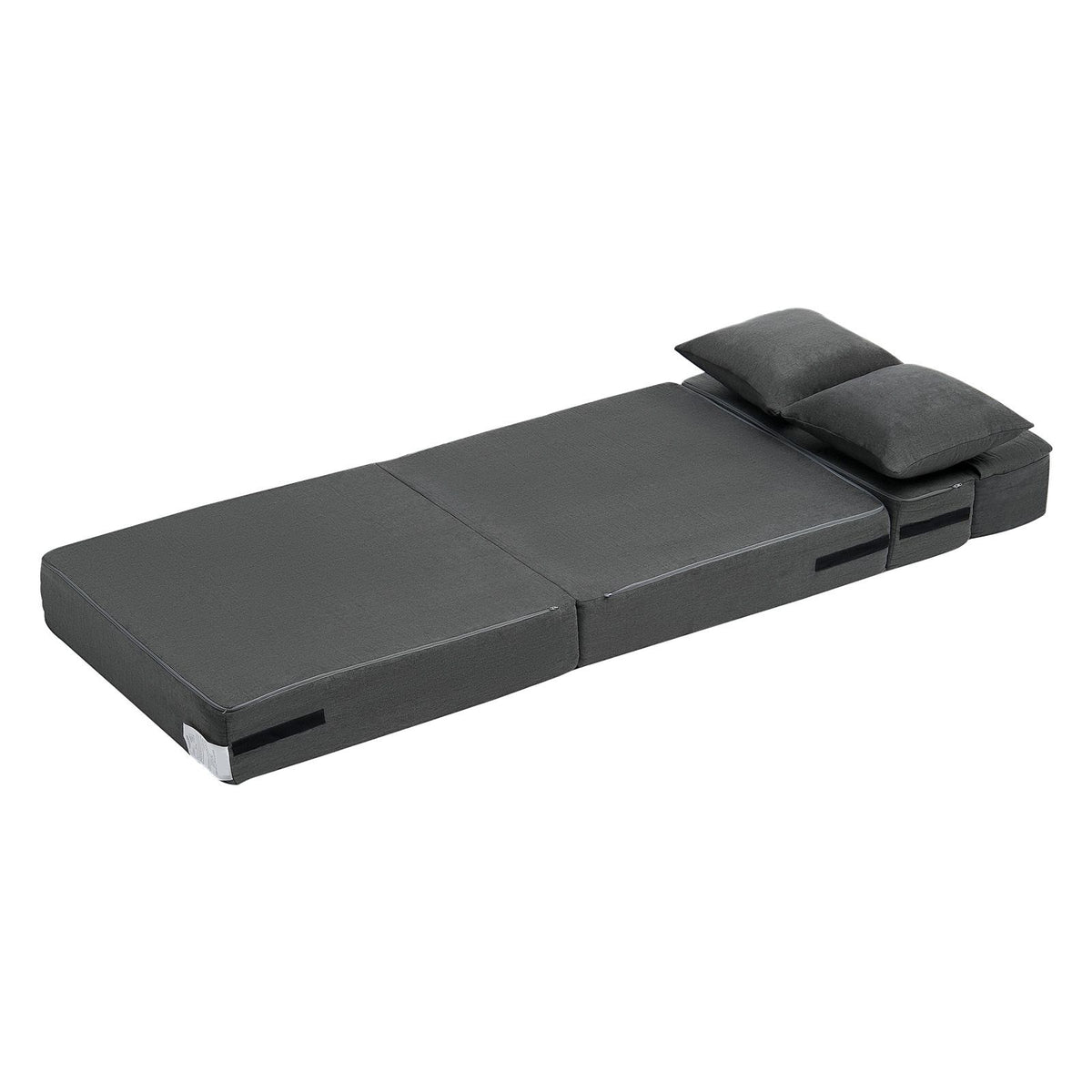 Folding Sofa Bed, 3-in-1 Foldable Couch Bed with 2 Pillows and Washable Cover, 25D High Density Memory Foam Convertible Sleeper Chair Bed, Futon Couch for Living Room, Bedroom, Dark Grey(Single)