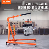 Pool Sweeps & Vacuums: VEVOR Hydraulic Engine Hoist with Lever, 2000KG Heavy-duty Cherry Picker Shop Crane, Foldable Engine Crane and Engine Hoist leveler for Auto Repair, Motors, Weights Lifting, Loading